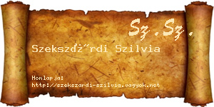 Szekszárdi Szilvia névjegykártya