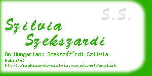 szilvia szekszardi business card